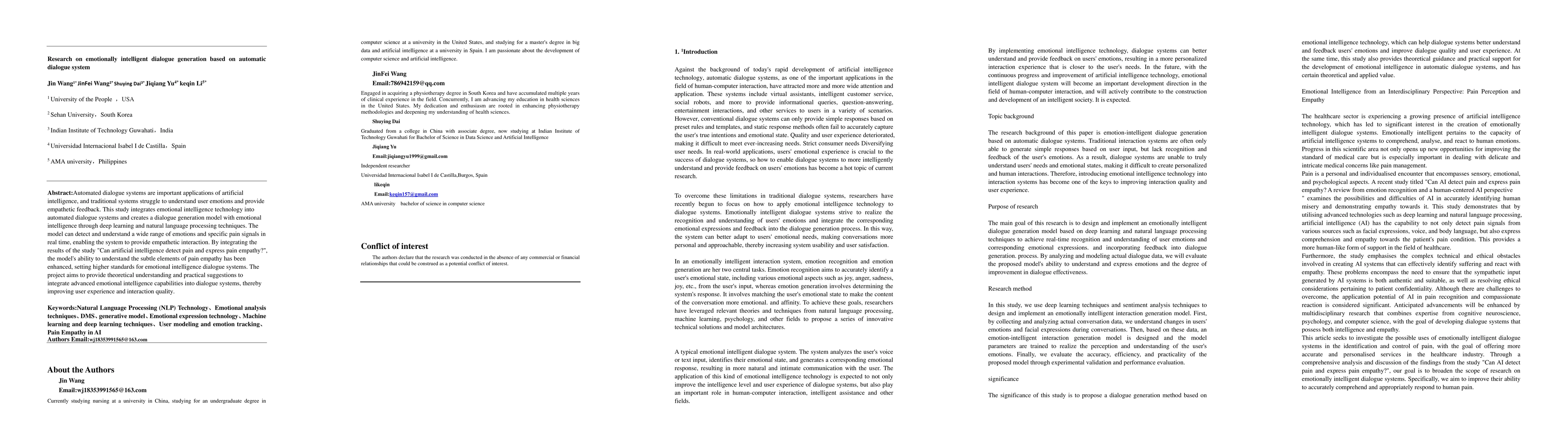 Thumbnail for Research on emotionally intelligent dialogue generation based on
  automatic dialogue system