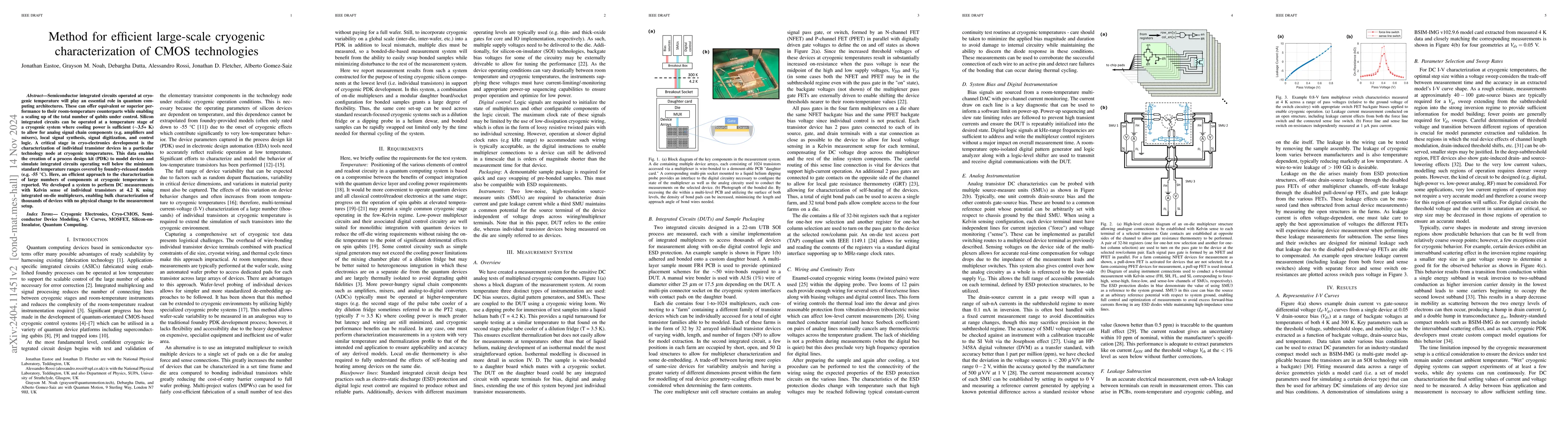 Thumbnail for Efficient system for bulk characterization of cryogenic CMOS components