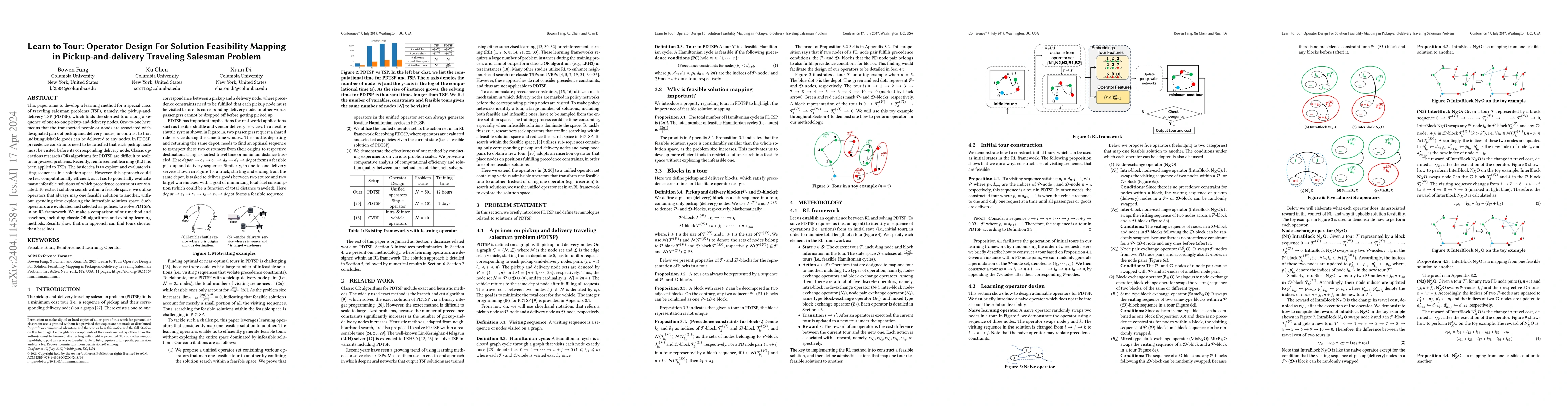 Thumbnail for Learn to Tour: Operator Design For Solution Feasibility Mapping in
  Pickup-and-delivery Traveling Salesman Problem