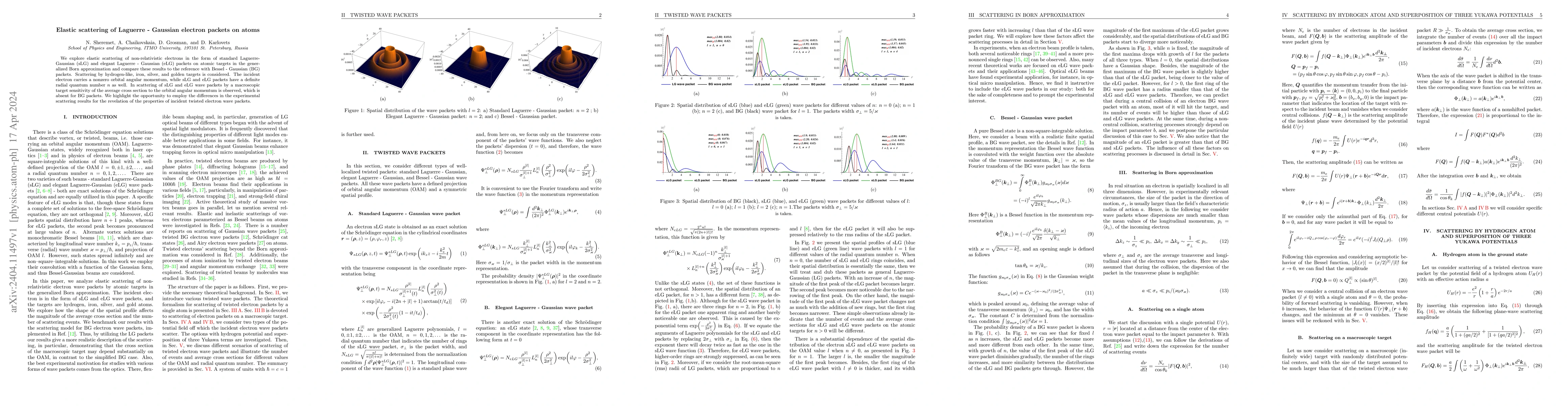Thumbnail for Elastic scattering of Laguerre-Gaussian electron packets on atoms