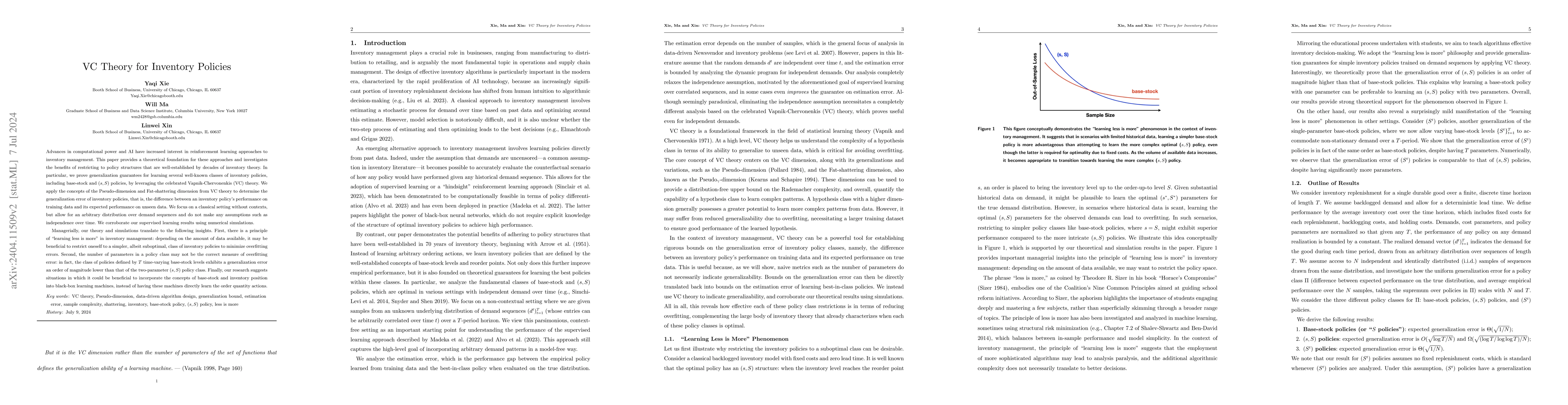 Thumbnail for VC Theory for Inventory Policies