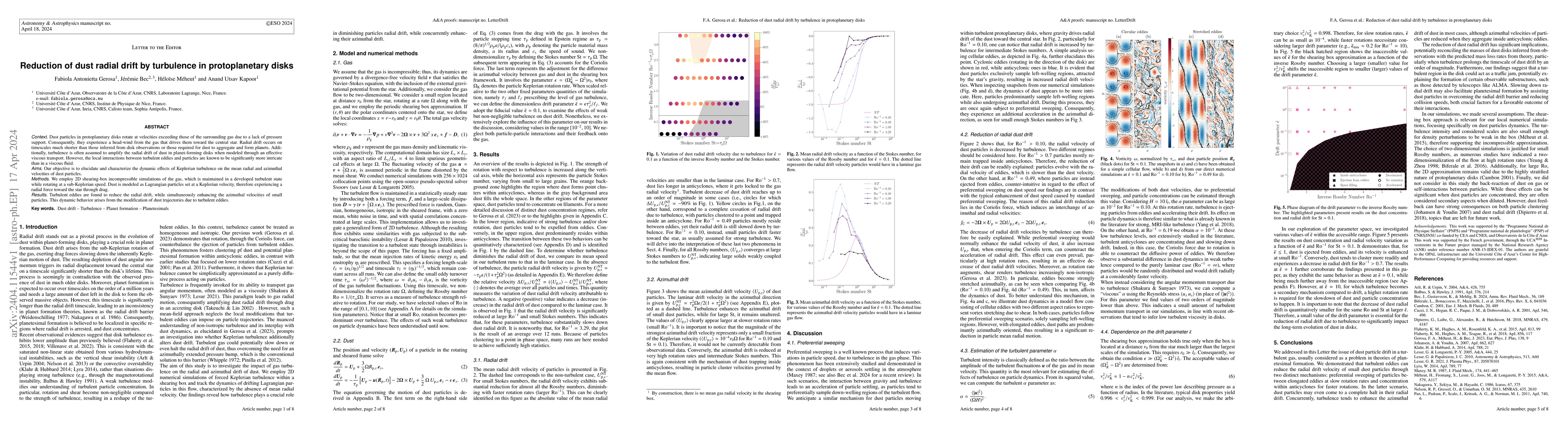 Thumbnail for Reduction of dust radial drift by turbulence in protoplanetary disks