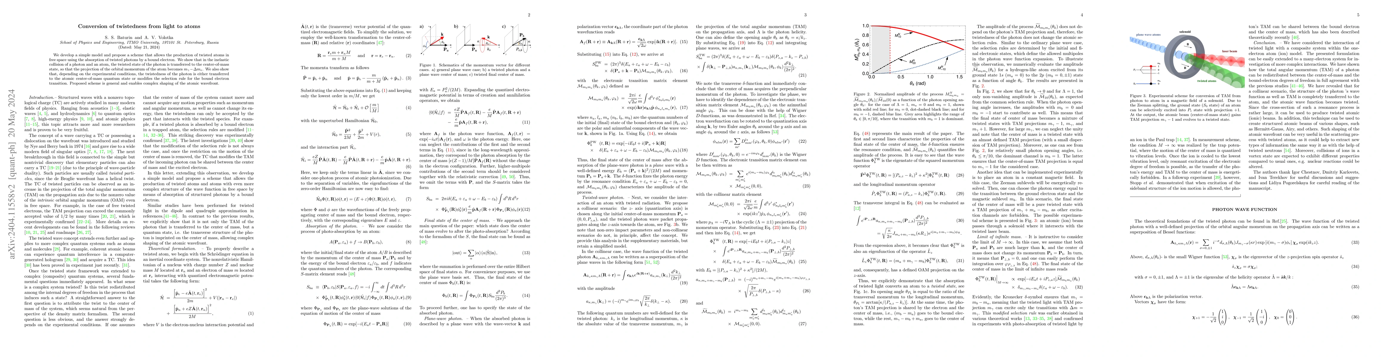 Thumbnail for Conversion of twistedness from light to atoms