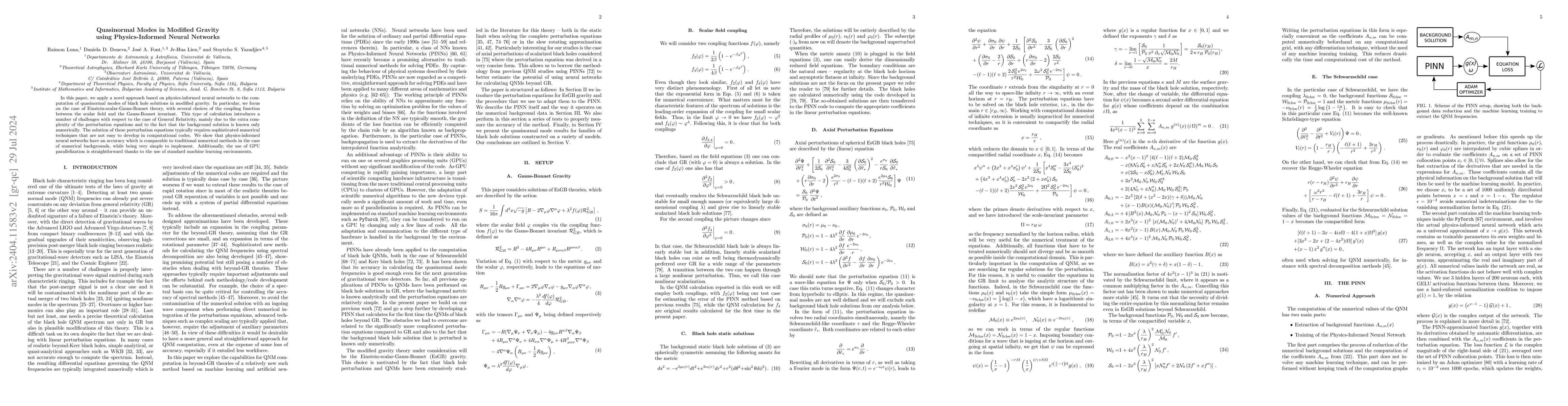Thumbnail for Quasinormal Modes in Modified Gravity using Physics-Informed Neural
  Networks