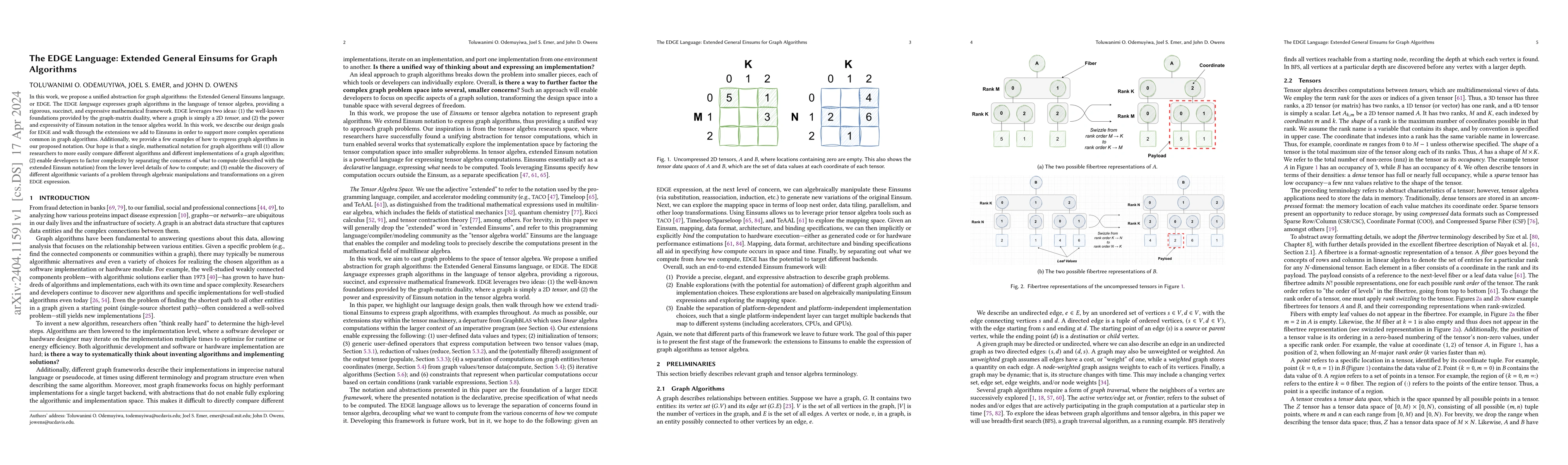 Thumbnail for The EDGE Language: Extended General Einsums for Graph Algorithms