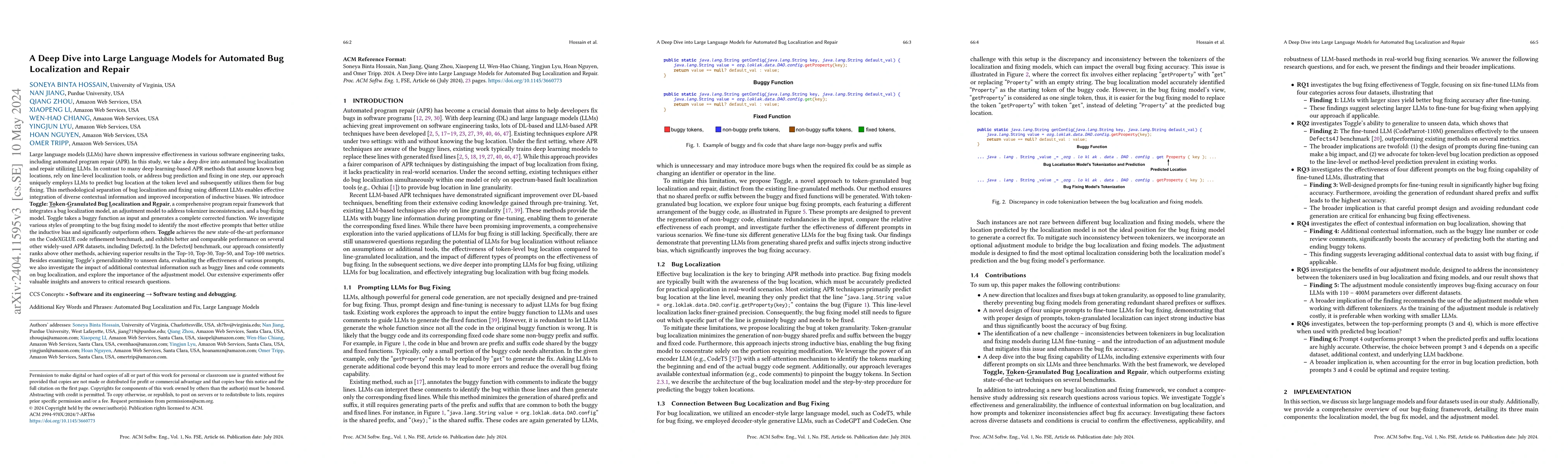 Thumbnail for A Deep Dive into Large Language Models for Automated Bug Localization
  and Repair