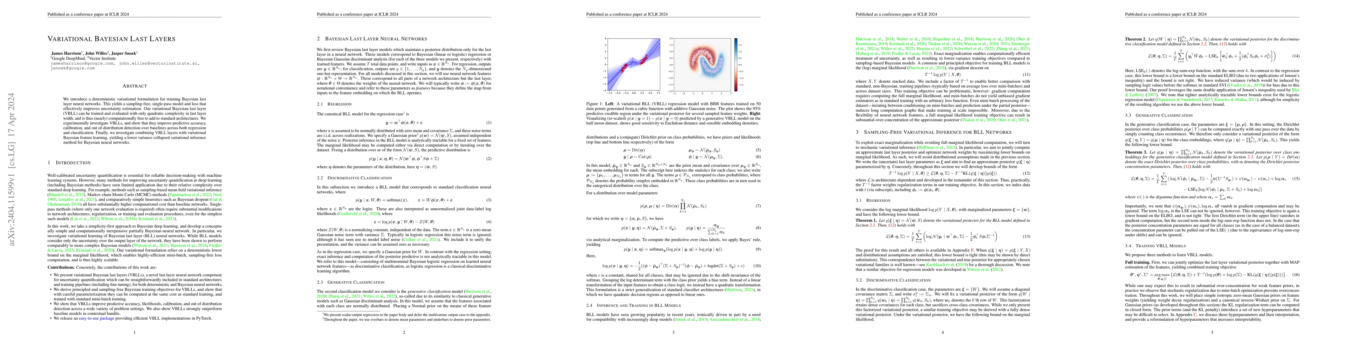 Thumbnail for Variational Bayesian Last Layers