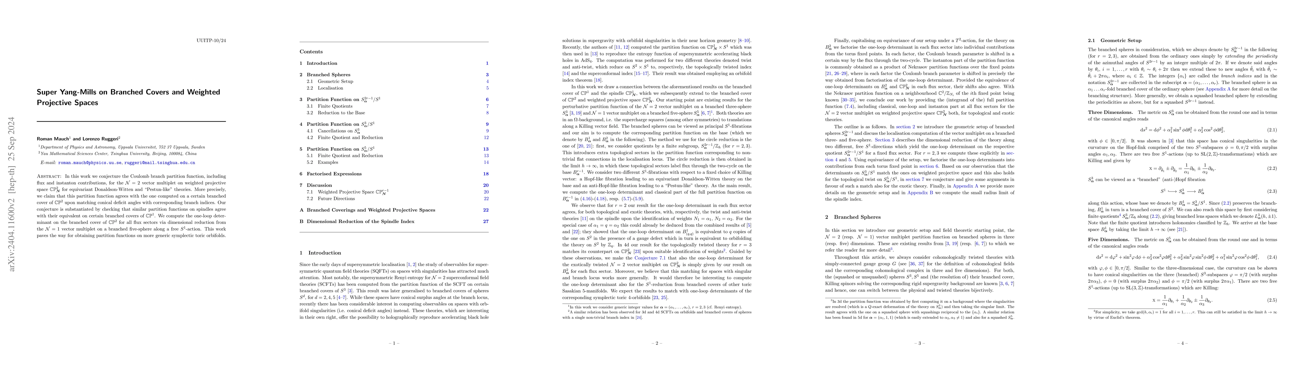 Thumbnail for Super Yang-Mills on Branched Covers and Weighted Projective Spaces