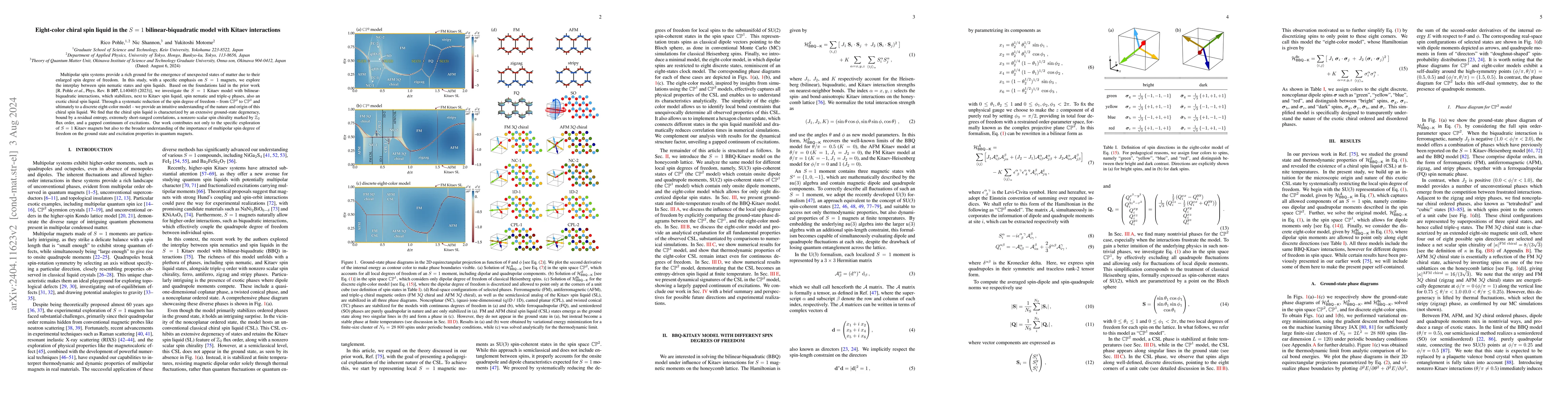 Thumbnail for Eight-color chiral spin liquid in the $S=1$ bilinear-biquadratic model
  with Kitaev interactions