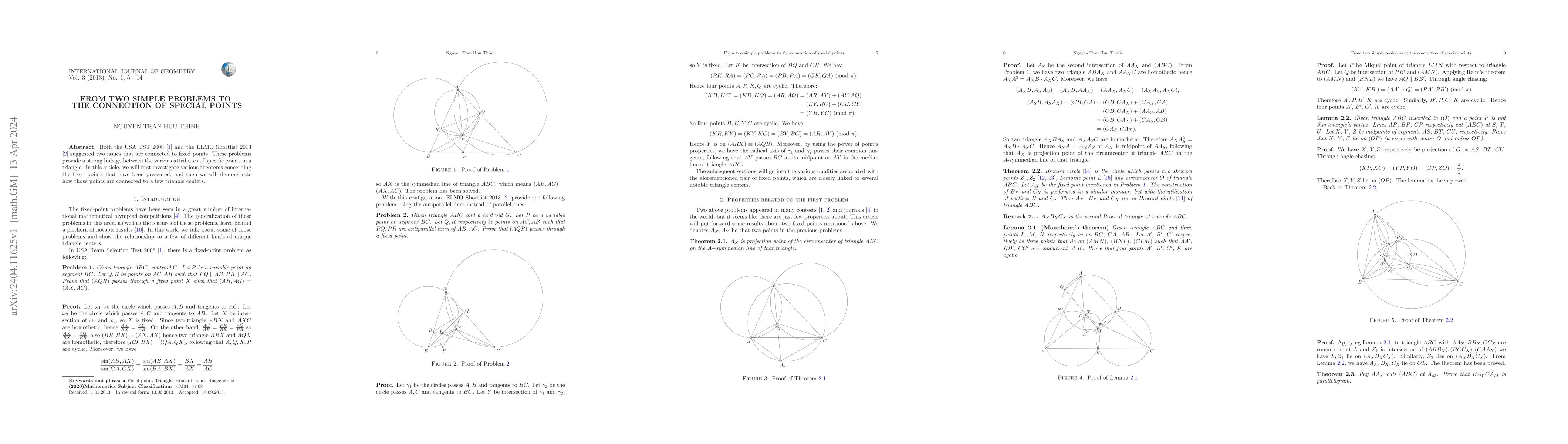 Thumbnail for From two simple problems to the connection of special points