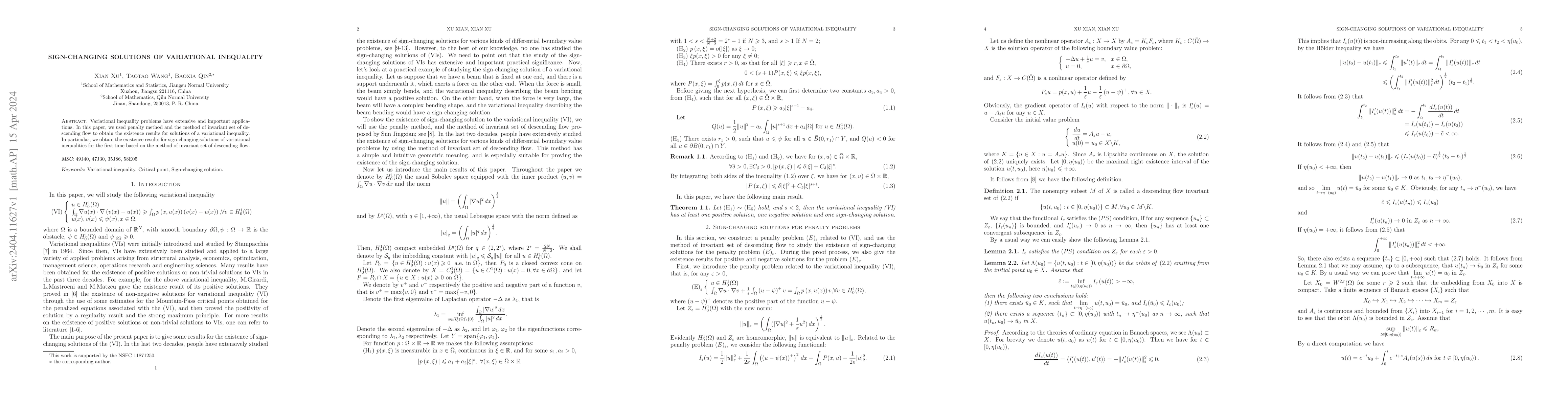 Thumbnail for Sign-changing solutions of variational inequality