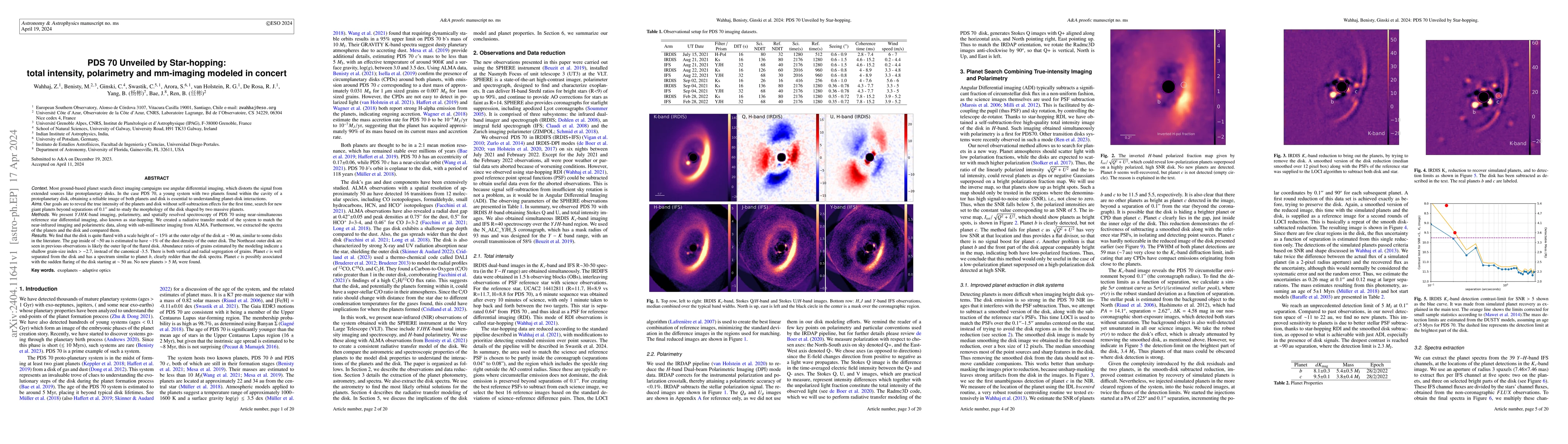 Thumbnail for PDS 70 unveiled by star-hopping: total intensity, polarimetry and
  mm-imaging modeled in concert