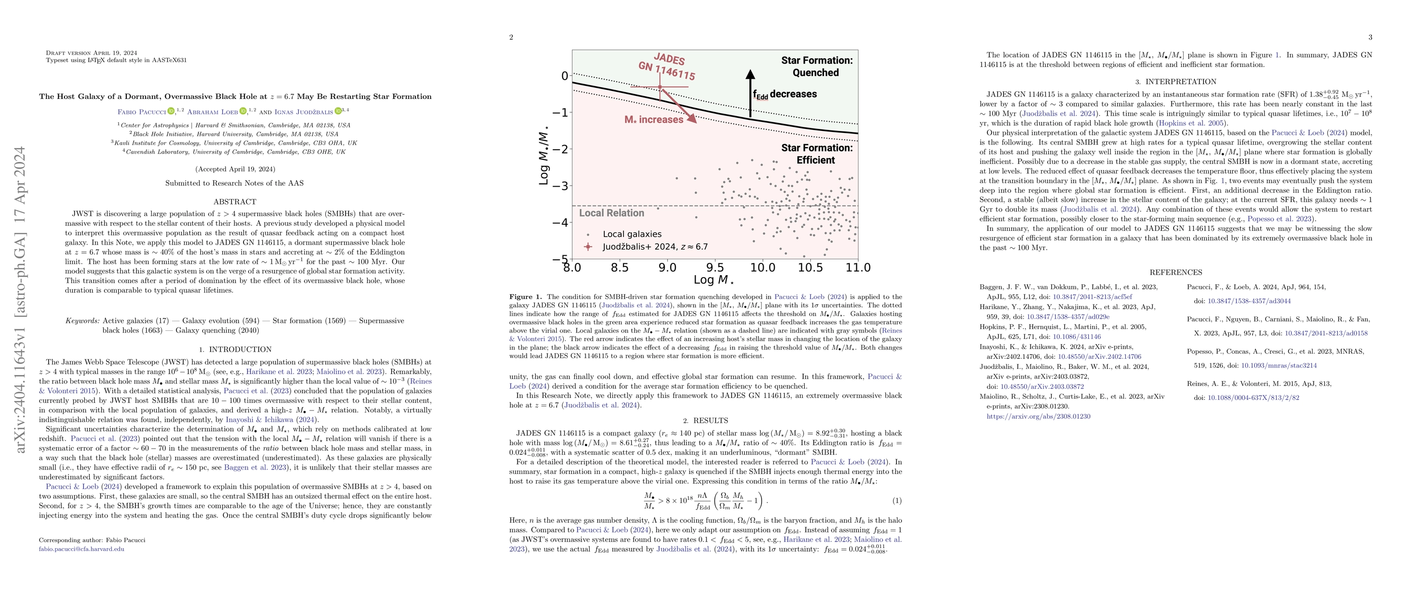 Thumbnail for The Host Galaxy of a Dormant, Overmassive Black Hole at $z=6.7$ May Be
  Restarting Star Formation