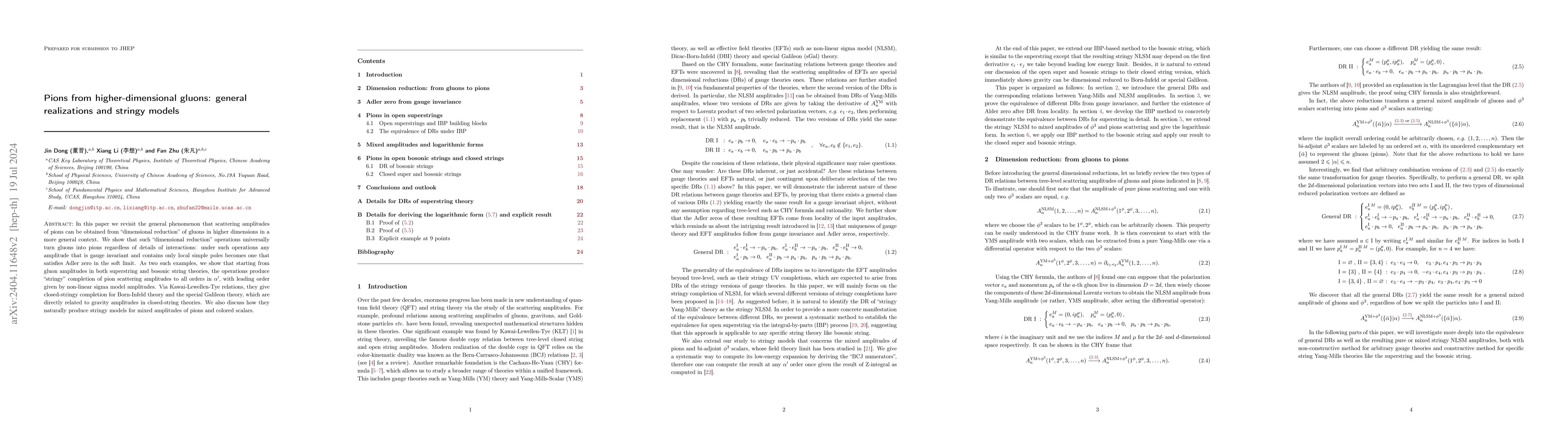 Thumbnail for Pions from higher-dimensional gluons: general realizations and stringy
  models