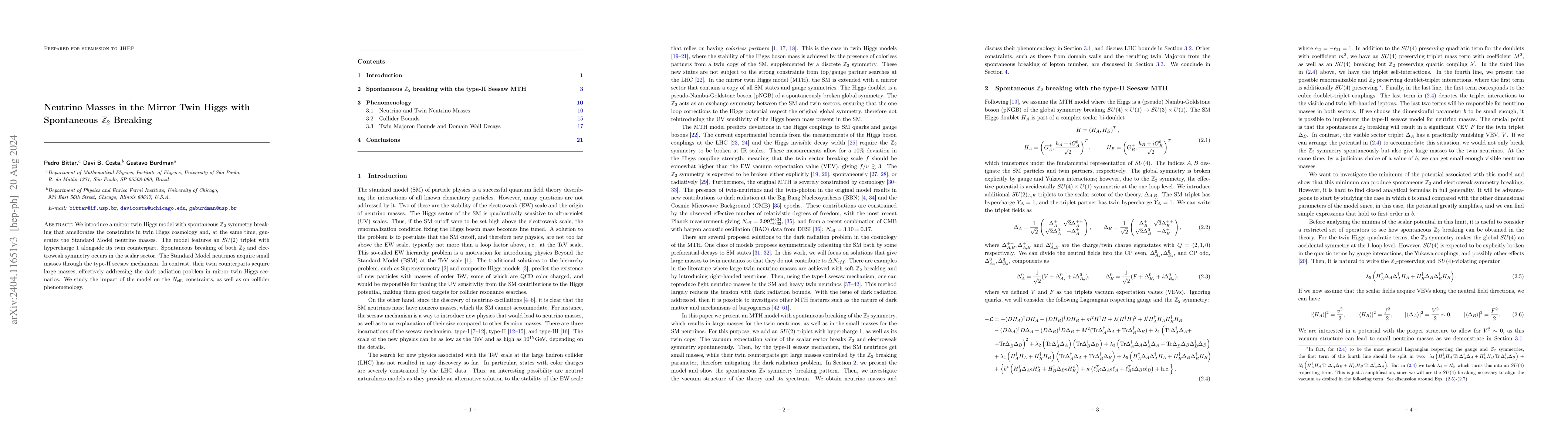 Thumbnail for Neutrino Masses in the Mirror Twin Higgs with Spontaneous $\mathbb{Z}_2$
  Breaking