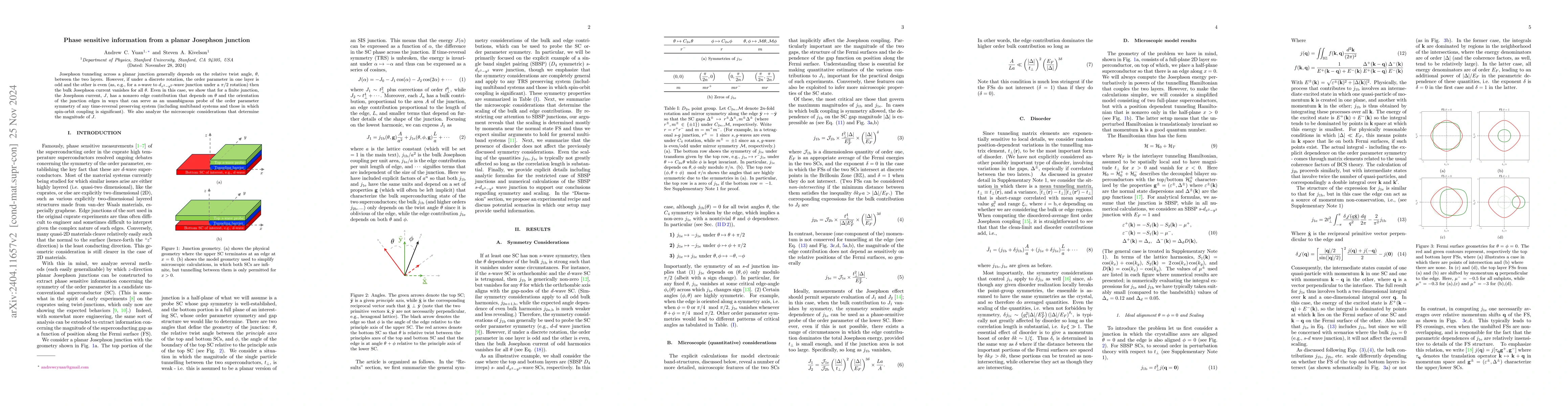 Thumbnail for Phase sensitive information from a planar Josephson junction