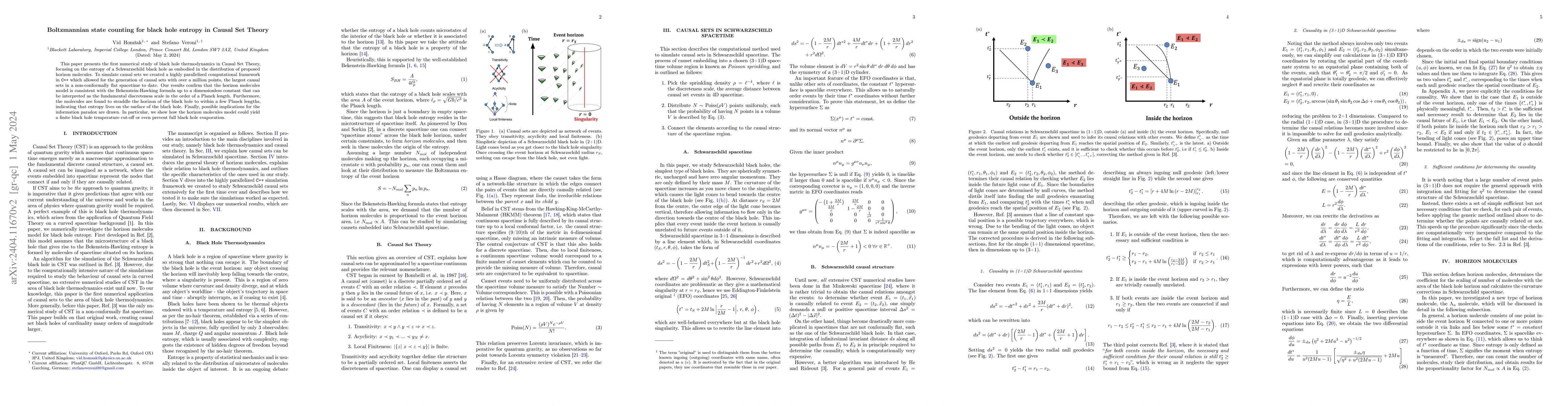 Thumbnail for Boltzmannian state counting for black hole entropy in Causal Set Theory