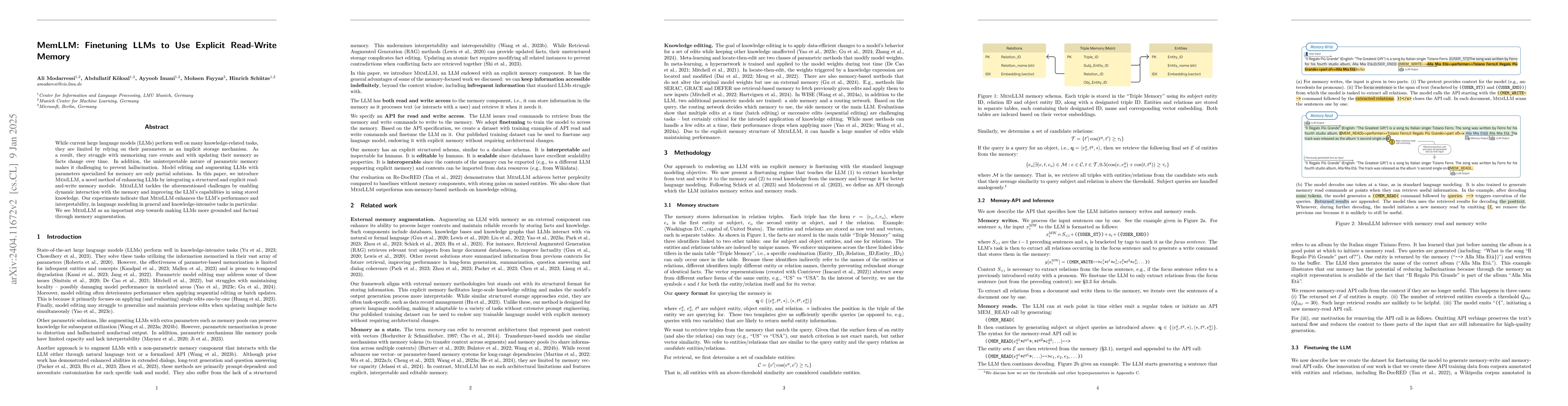 Thumbnail for MemLLM: Finetuning LLMs to Use An Explicit Read-Write Memory