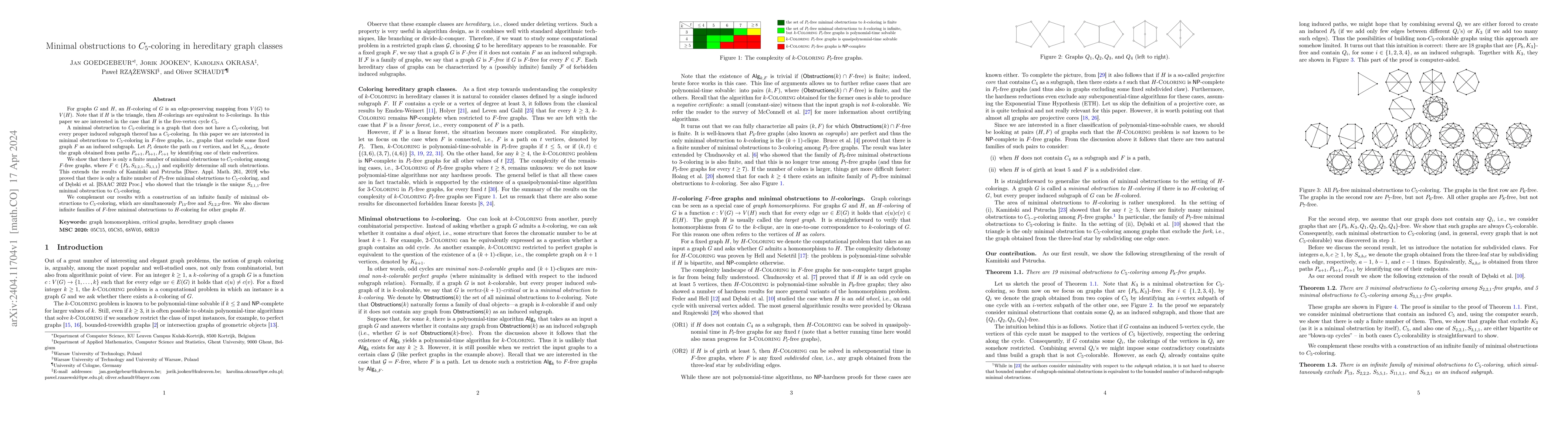 Thumbnail for Minimal obstructions to $C_5$-coloring in hereditary graph classes