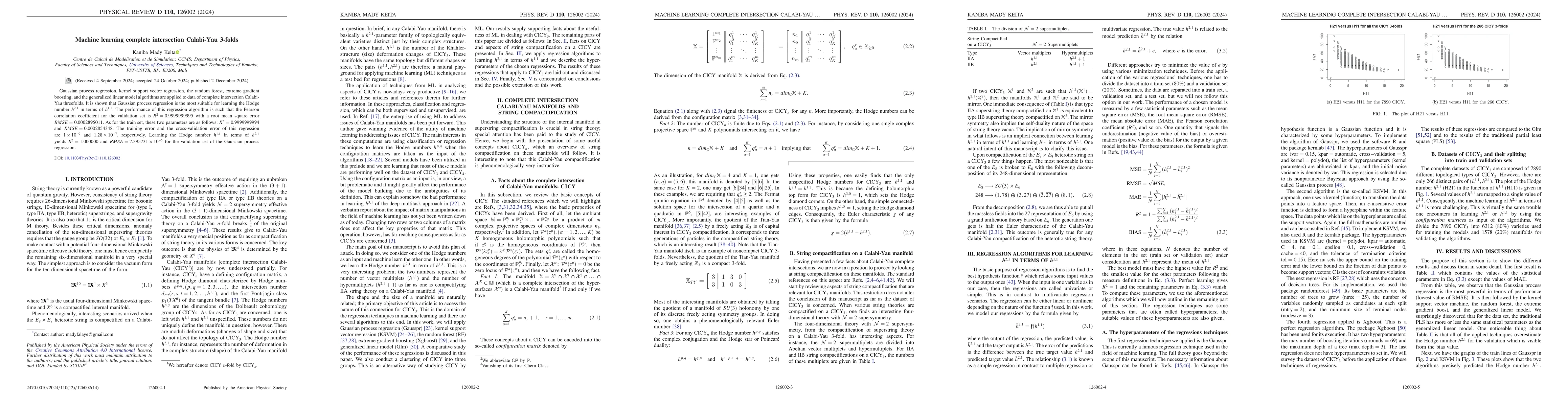 Thumbnail for On Machine Learning Complete Intersection Calabi-Yau 3-folds