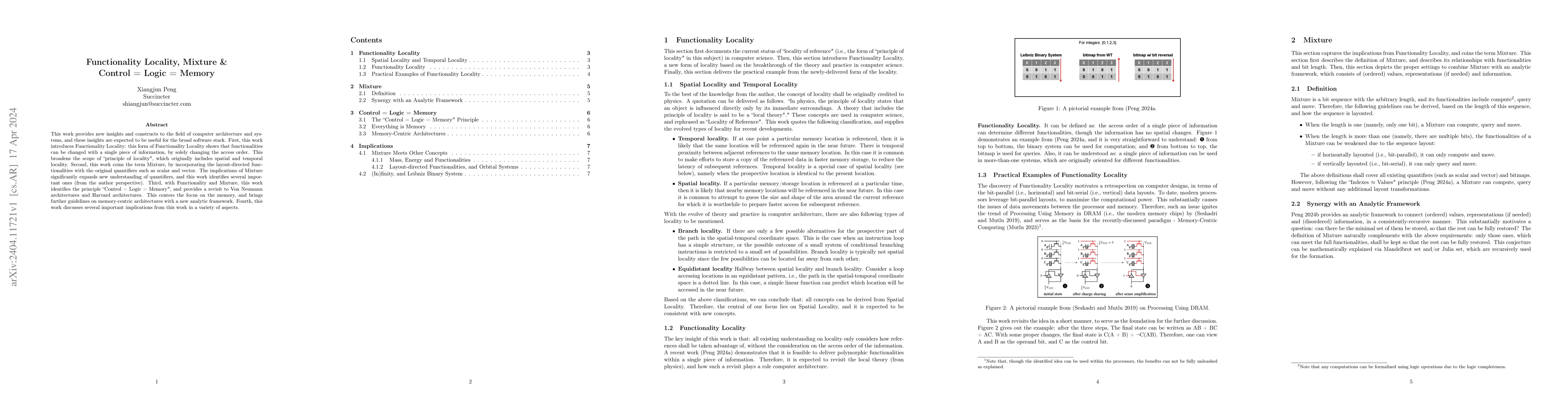 Thumbnail for Functionality Locality, Mixture & Control = Logic = Memory