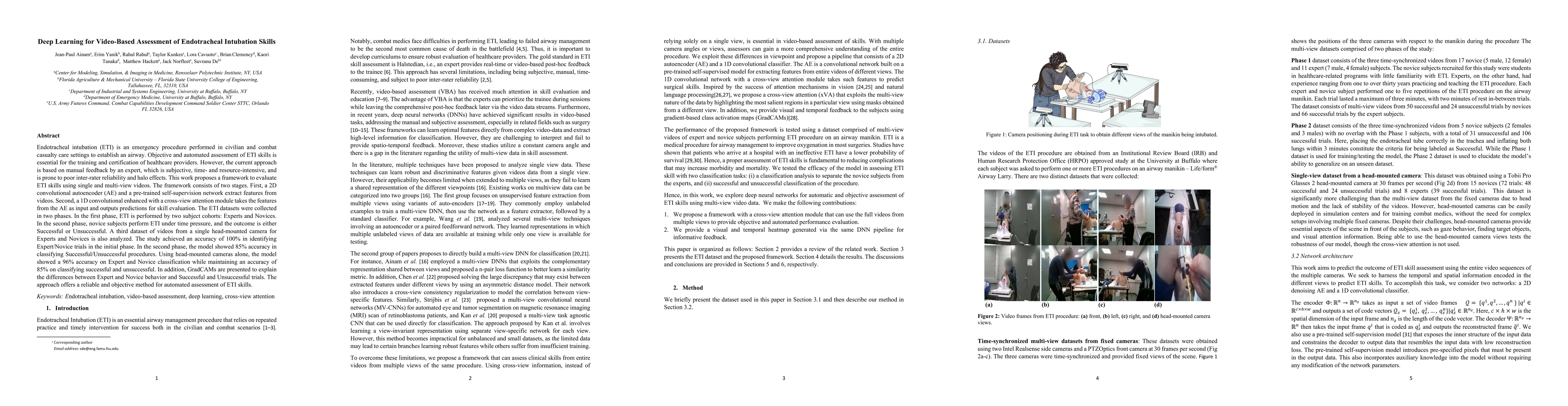 Thumbnail for Deep Learning for Video-Based Assessment of Endotracheal Intubation
  Skills