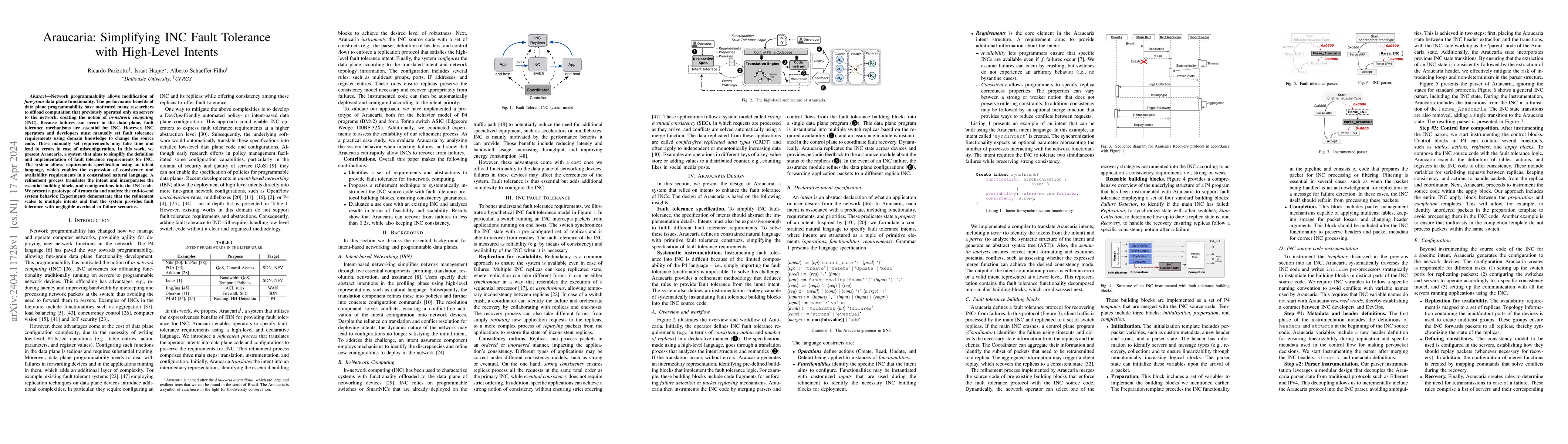 Thumbnail for Araucaria: Simplifying INC Fault Tolerance with High-Level Intents