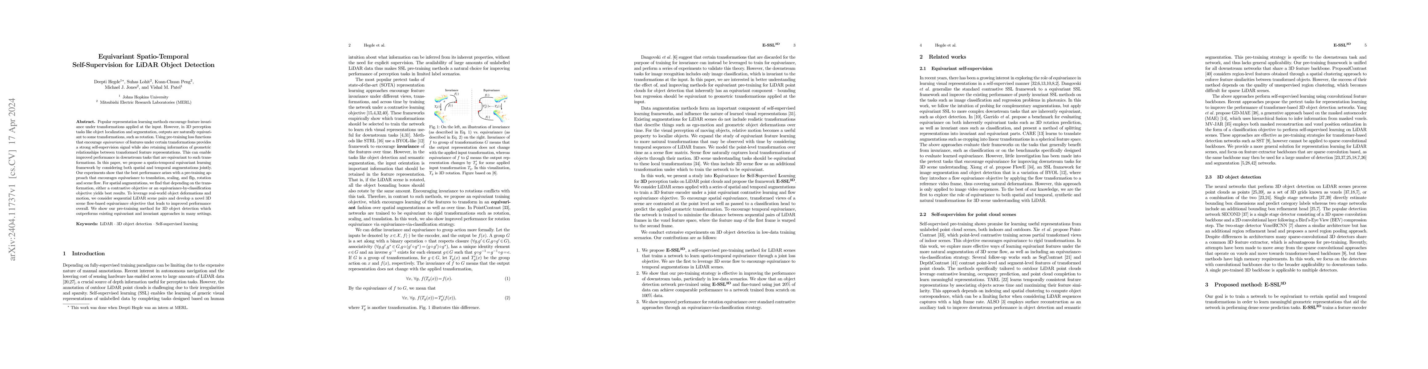 Thumbnail for Equivariant Spatio-Temporal Self-Supervision for LiDAR Object Detection