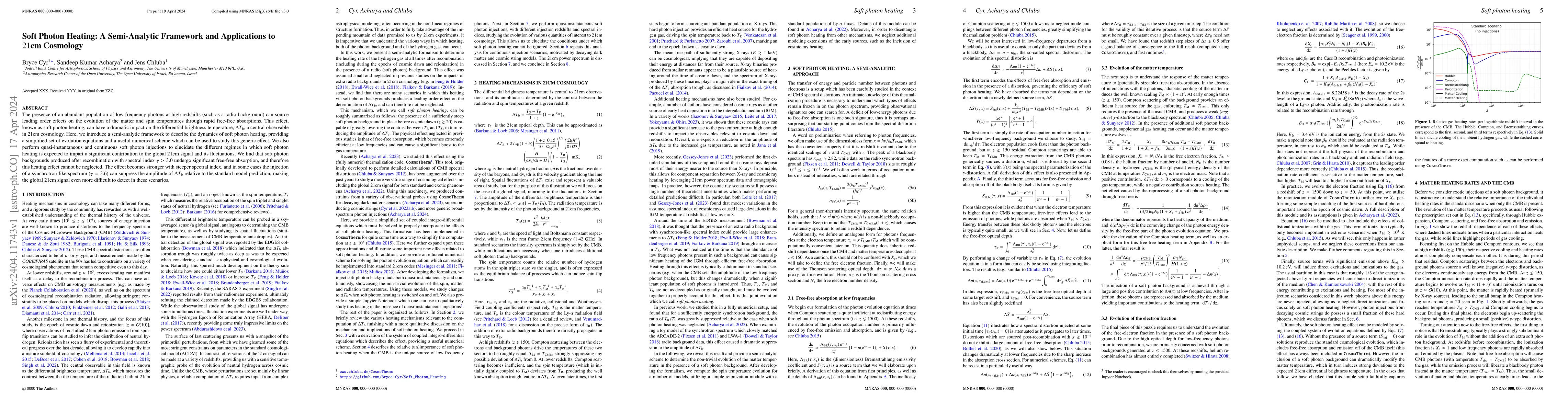 Thumbnail for Soft Photon Heating: A Semi-Analytic Framework and Applications to
  $21$cm Cosmology