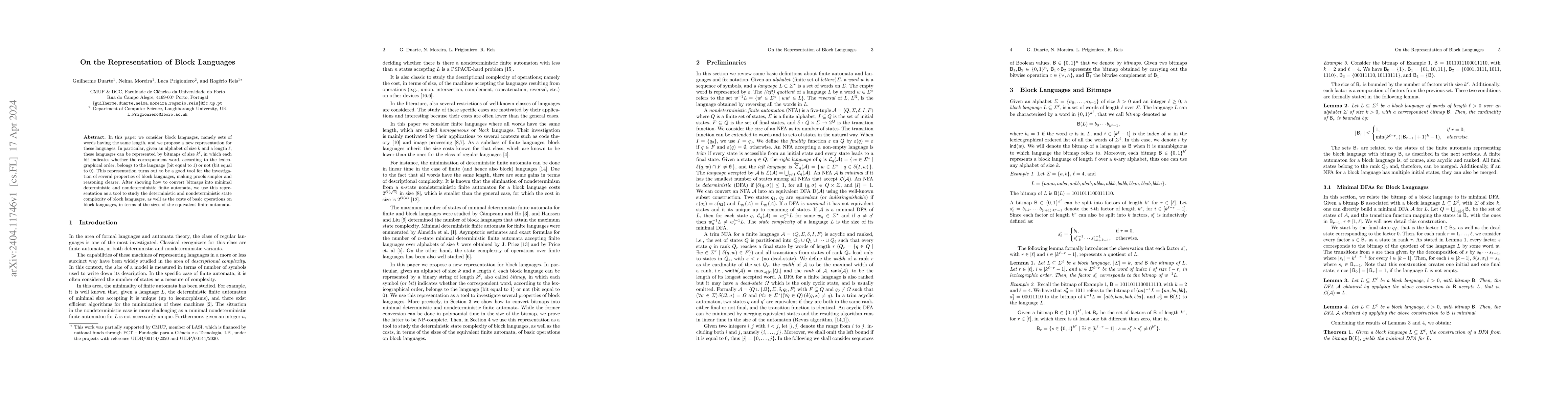 Thumbnail for On the Representation of Block Languages
