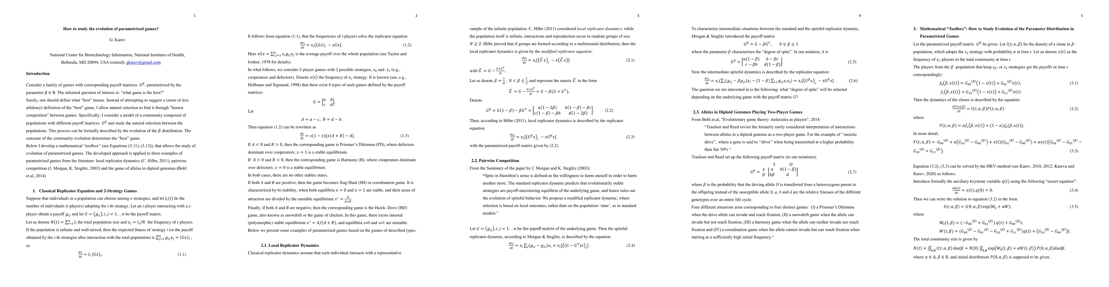 Thumbnail for How to study the evolution of parametrized games?