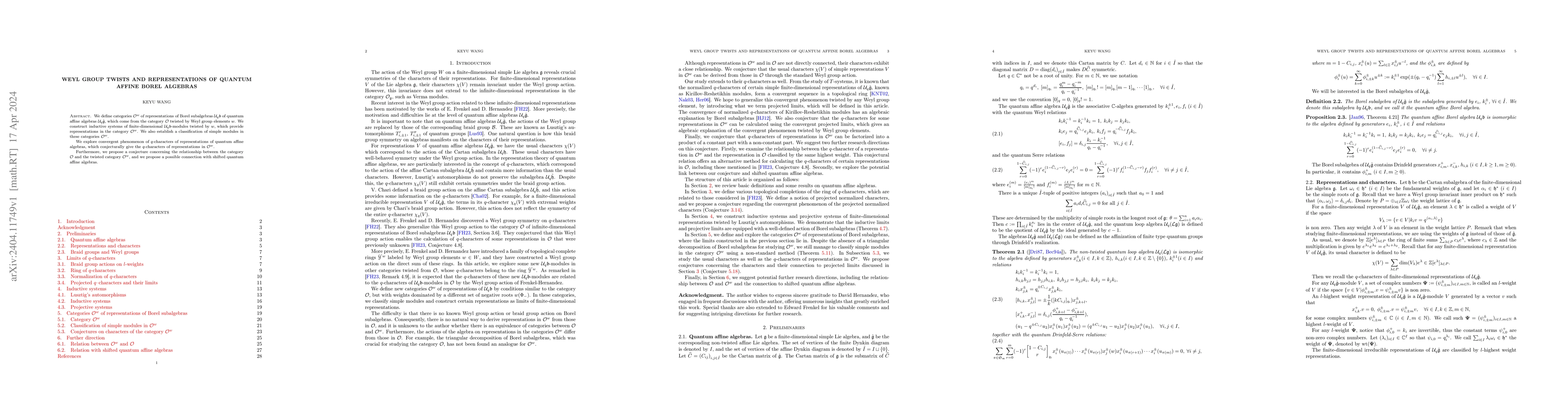 Thumbnail for Weyl group twists and representations of quantum affine Borel algebras