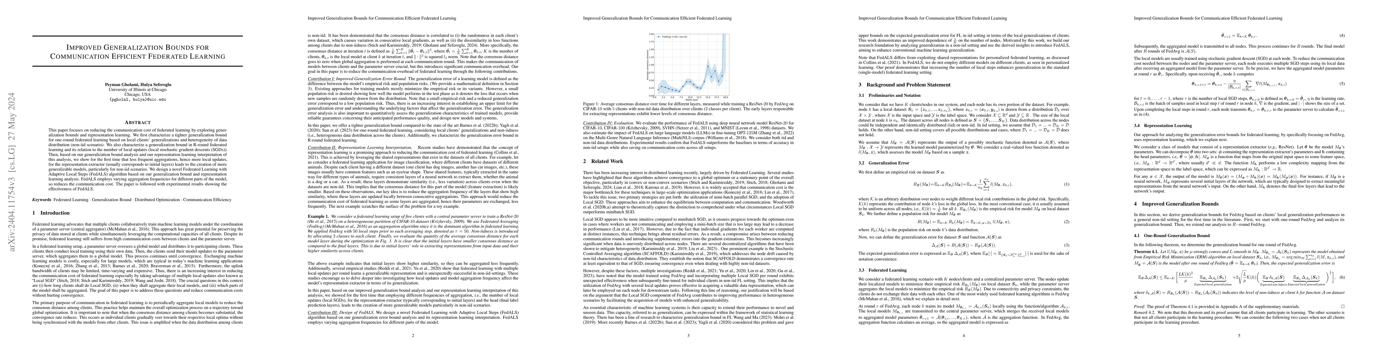 Thumbnail for Improved Generalization Bounds for Communication Efficient Federated
  Learning