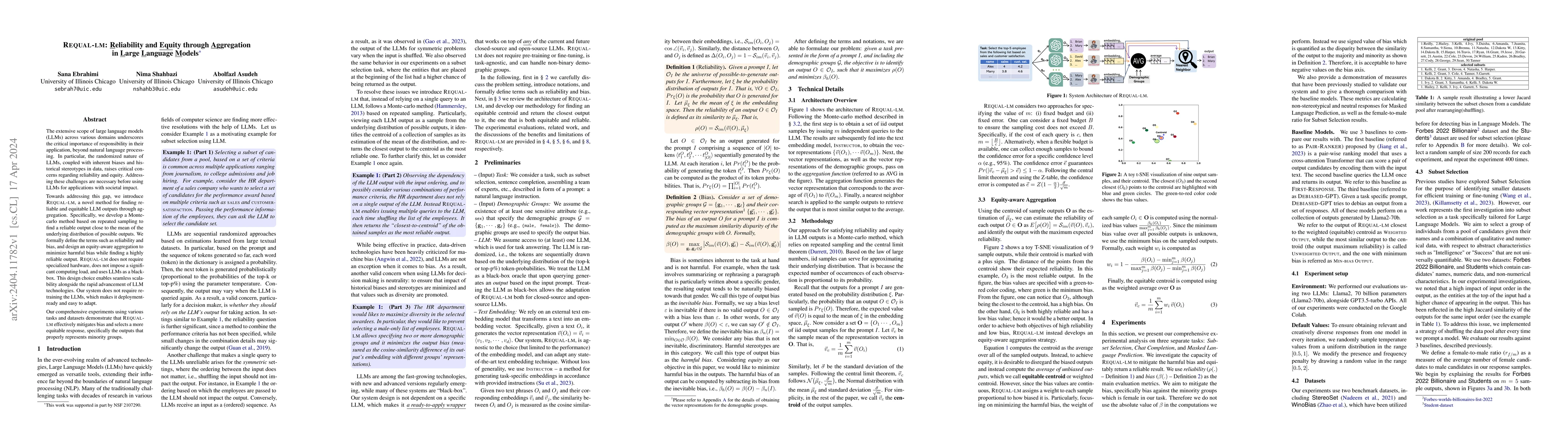 Thumbnail for REQUAL-LM: Reliability and Equity through Aggregation in Large Language
  Models