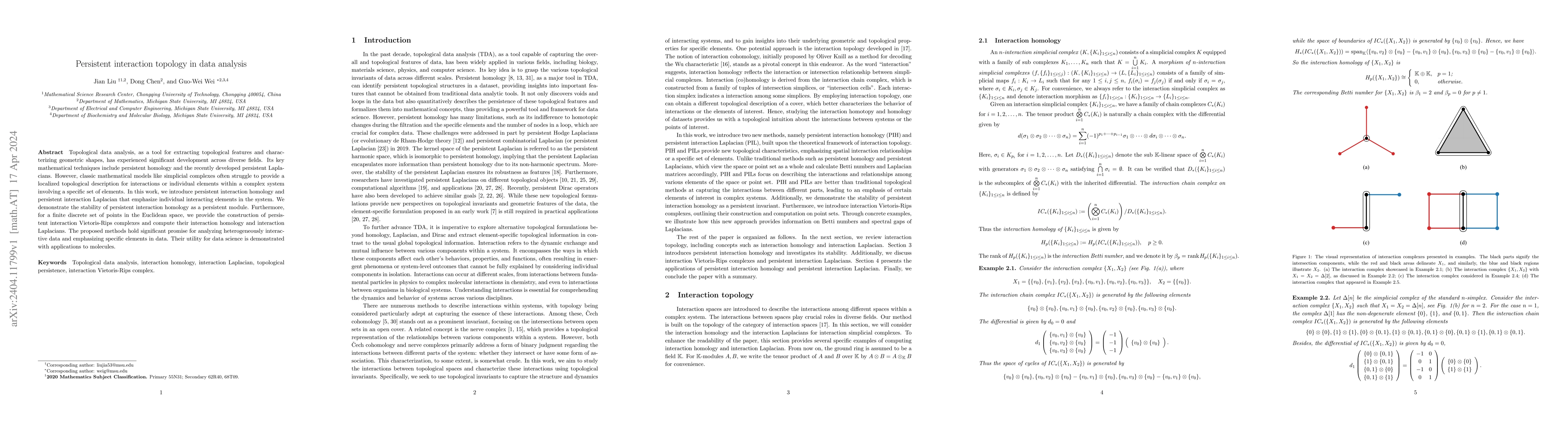 Thumbnail for Persistent interaction topology in data analysis