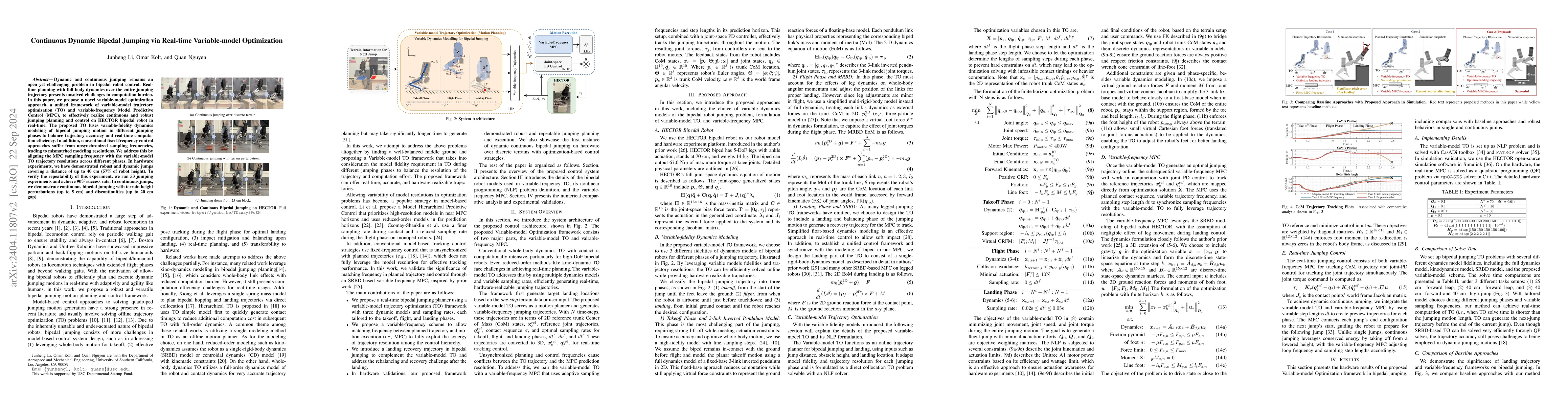 Thumbnail for Continuous Dynamic Bipedal Jumping via Adaptive-model Optimization