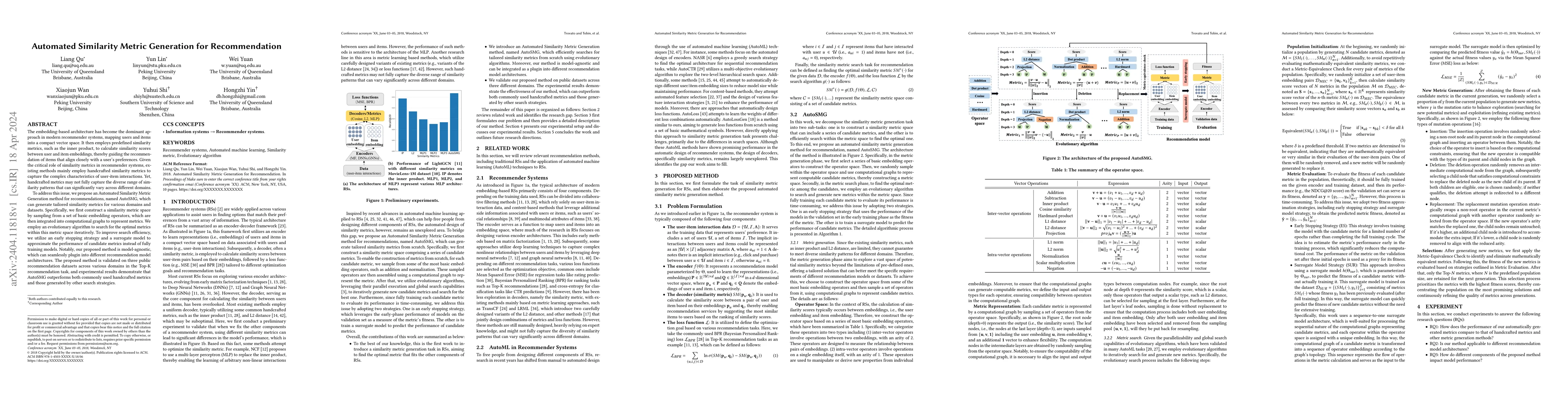 Thumbnail for Automated Similarity Metric Generation for Recommendation