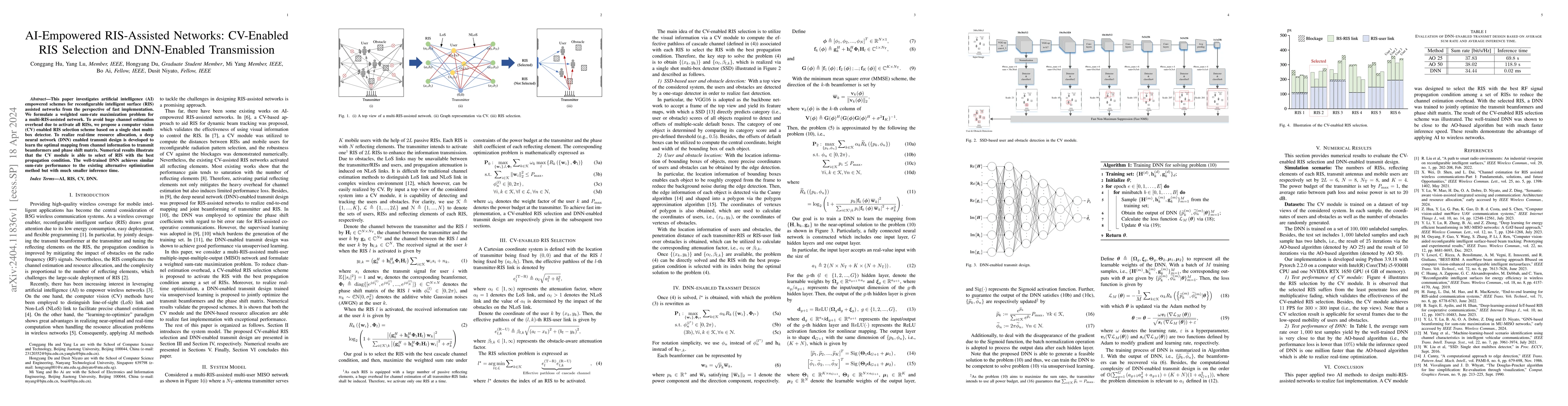Thumbnail for AI-Empowered RIS-Assisted Networks: CV-Enabled RIS Selection and
  DNN-Enabled Transmission