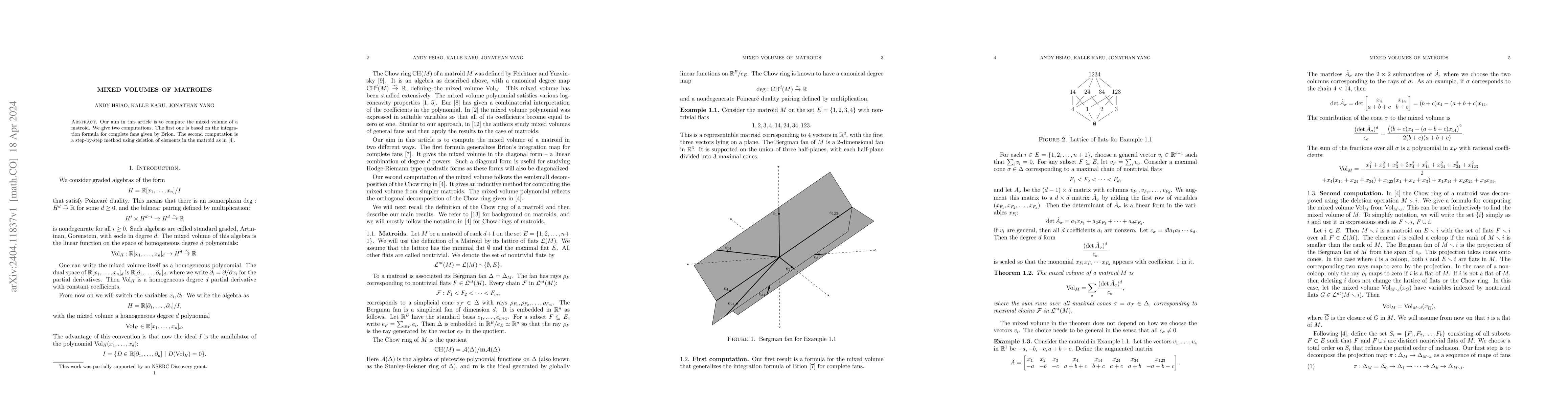 Thumbnail for Mixed volumes of matroids