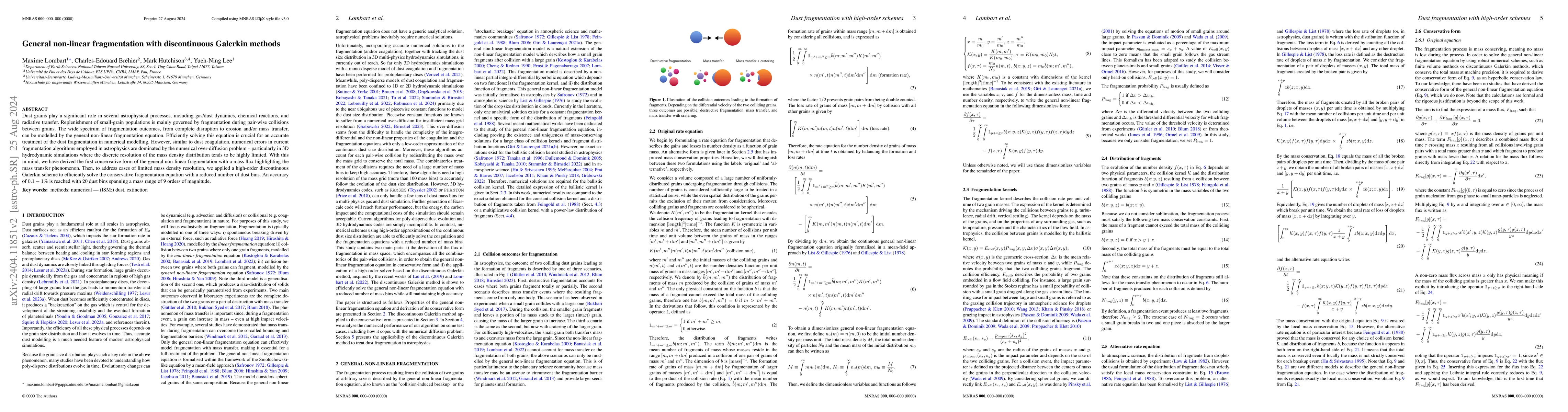 Thumbnail for General non-linear fragmentation with discontinuous Galerkin methods
