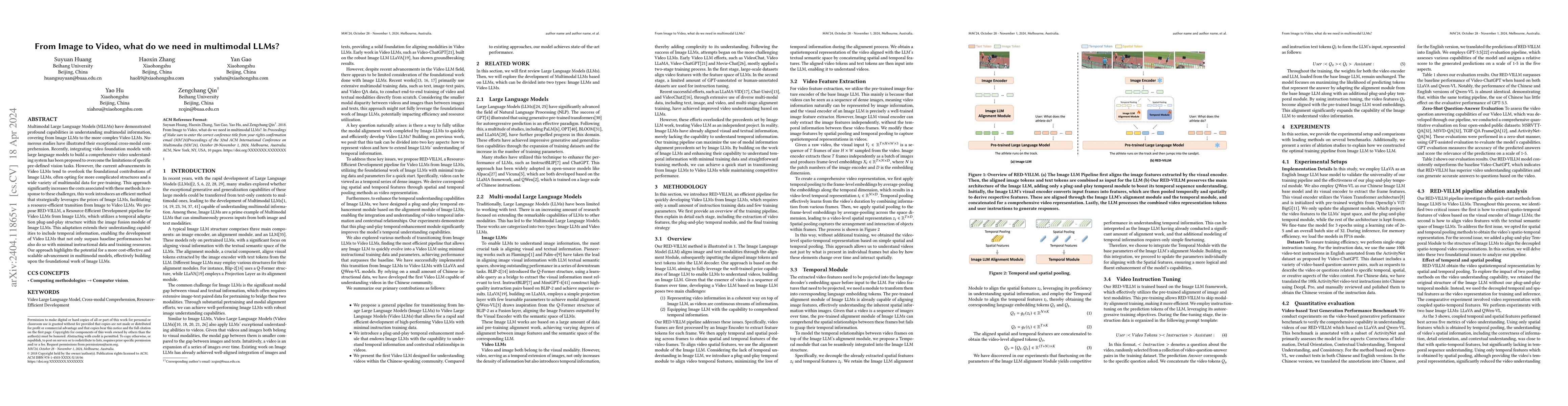 Thumbnail for From Image to Video, what do we need in multimodal LLMs?