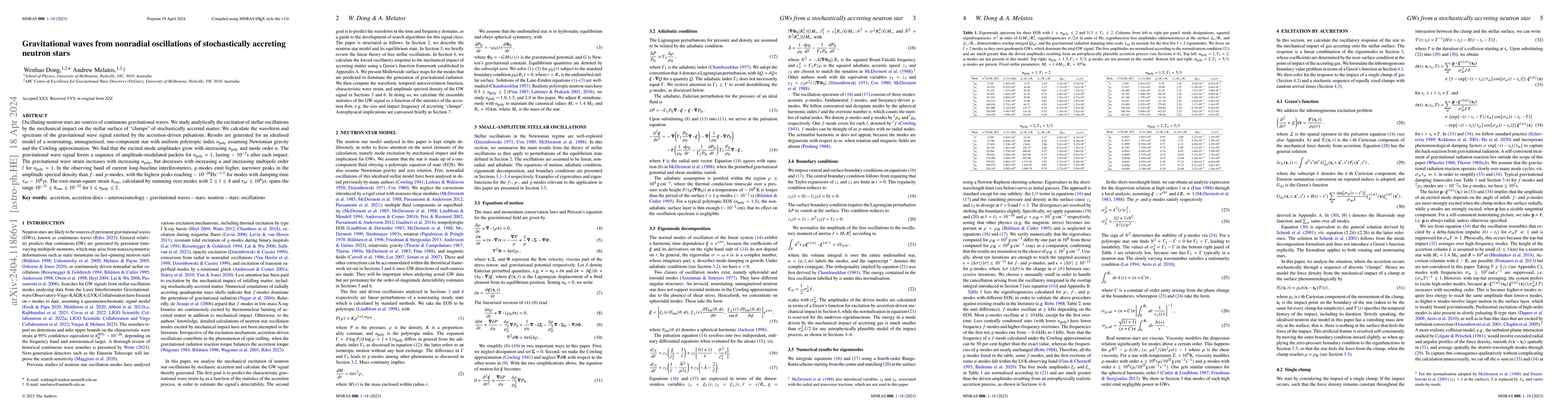Thumbnail for Gravitational waves from nonradial oscillations of stochastically
  accreting neutron stars