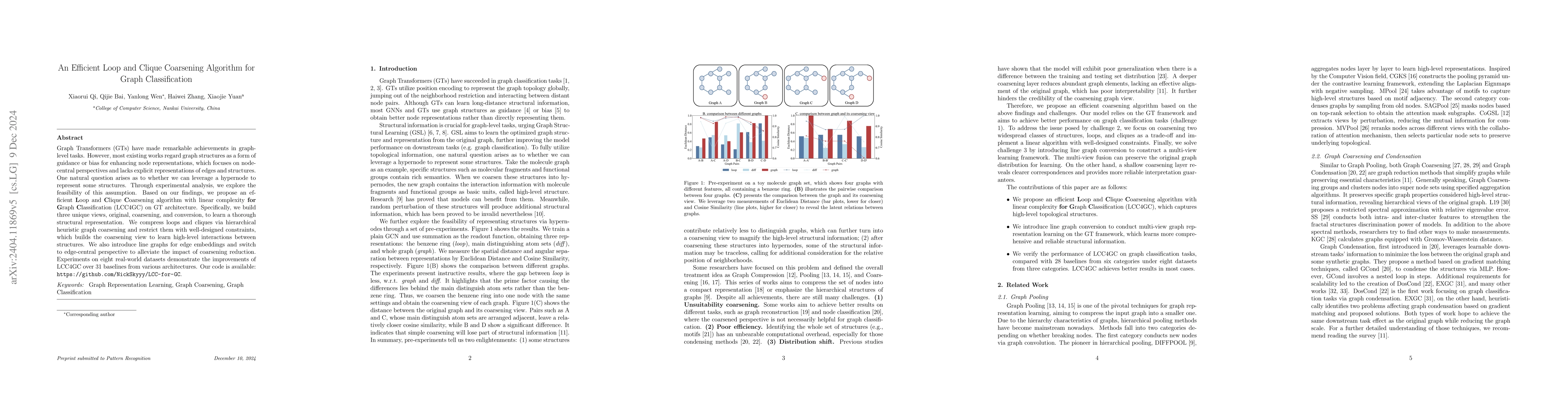 Thumbnail for Node-like as a Whole: Structure-aware Searching and Coarsening for Graph
  Classification