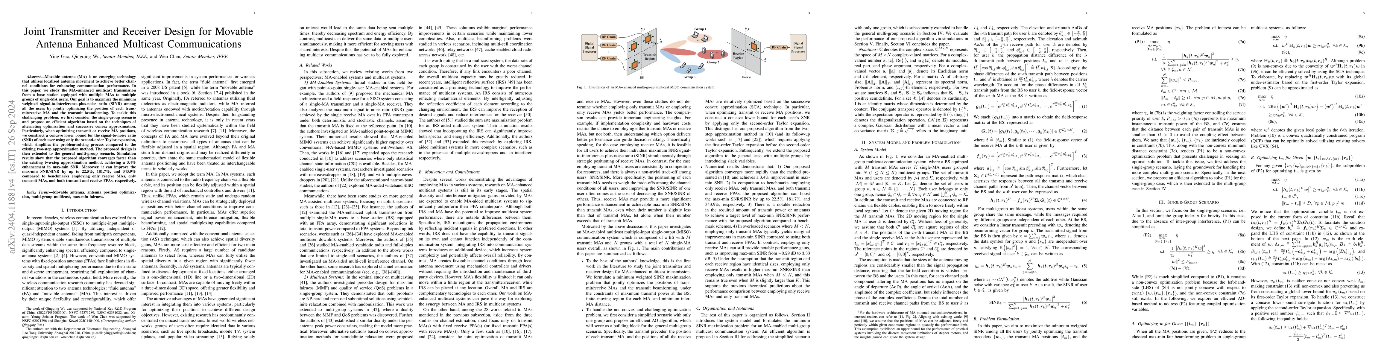 Thumbnail for Joint Transmitter and Receiver Design for Movable Antenna Enhanced
  Multicast Communications