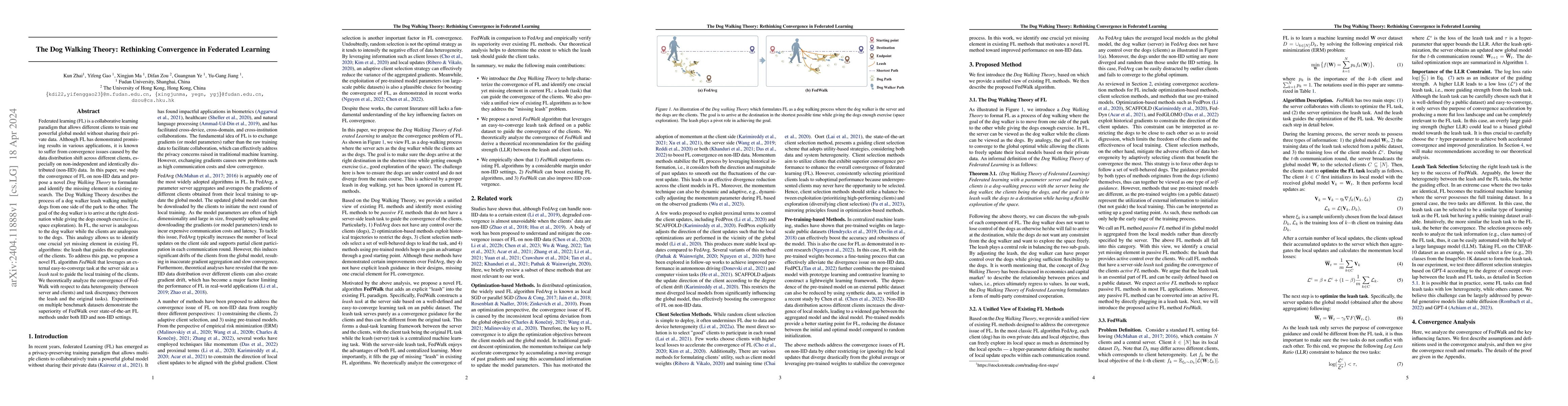 Thumbnail for The Dog Walking Theory: Rethinking Convergence in Federated Learning