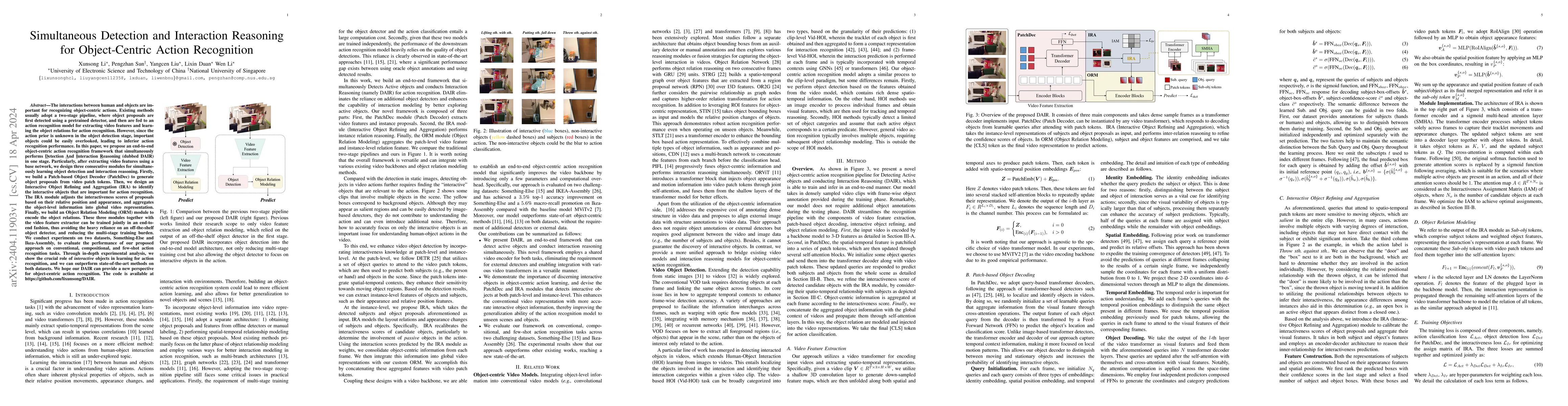 Thumbnail for Simultaneous Detection and Interaction Reasoning for Object-Centric
  Action Recognition