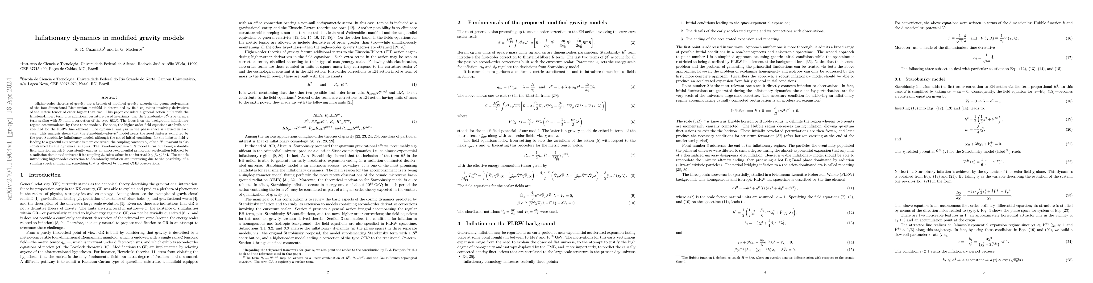 Thumbnail for Inflationary dynamics in modified gravity models