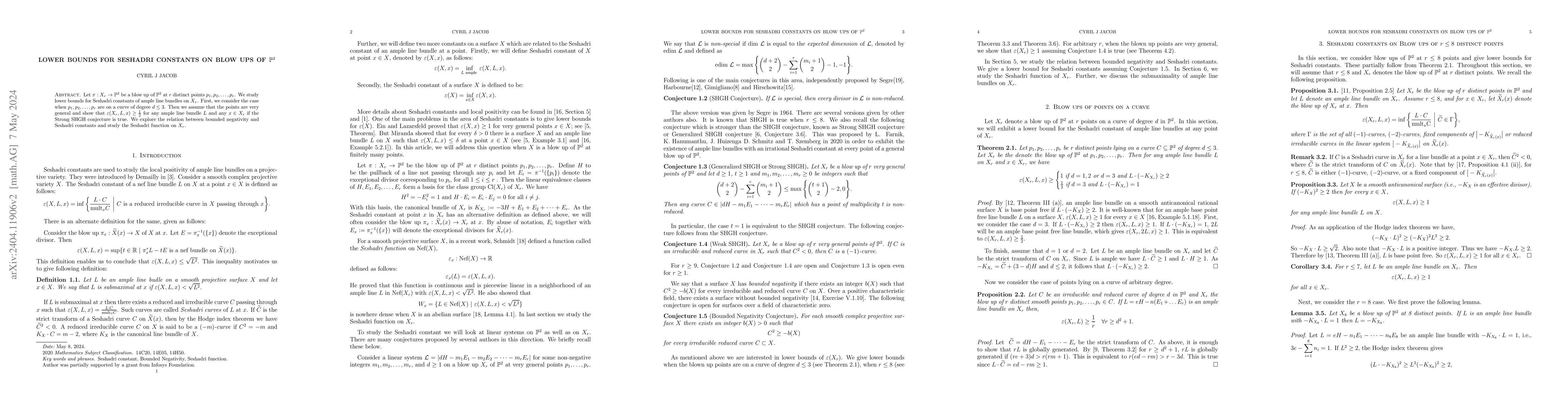 Thumbnail for Lower bounds for Seshadri constants on blow ups of $\mathbb{P}^2$