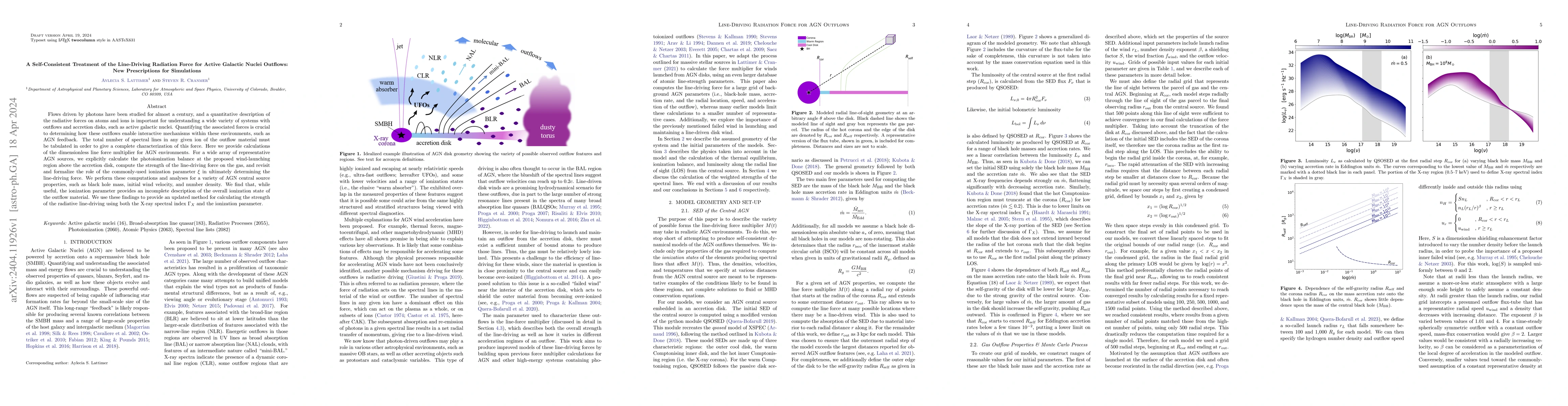 Thumbnail for A Self-Consistent Treatment of the Line-Driving Radiation Force for
  Active Galactic Nuclei Outflows: New Prescriptions for Simulations