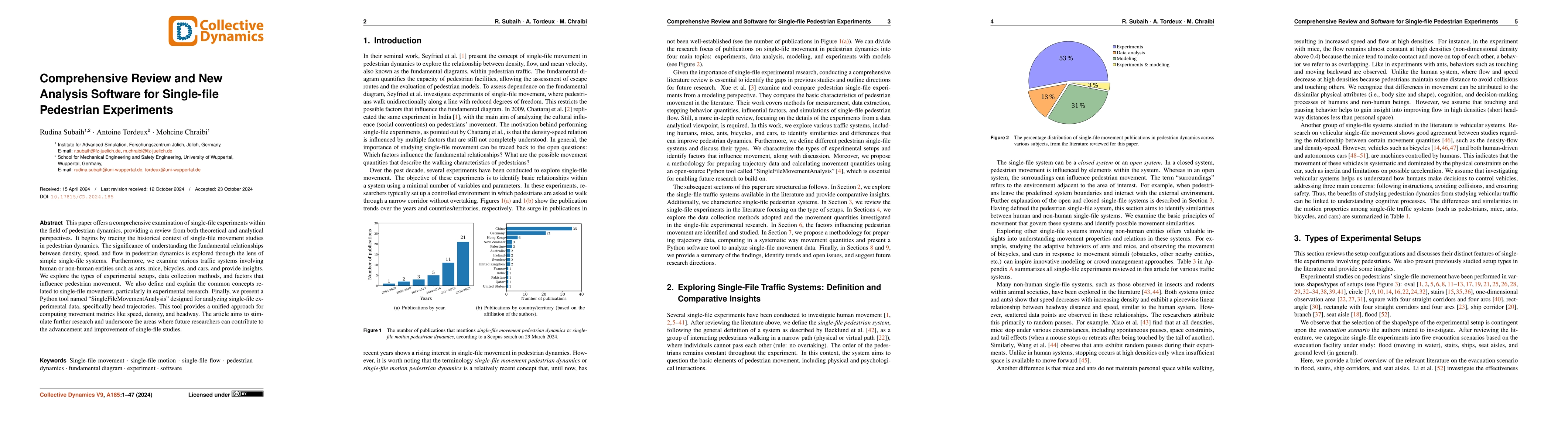 Thumbnail for Comprehensive Review and New Analysis Software for Single-file
  Pedestrian Experiments